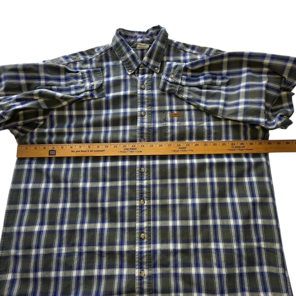 Carhartt Vintage Button Down Men XL Tall Rugged Outdoor Cotton Shirt Made n USA